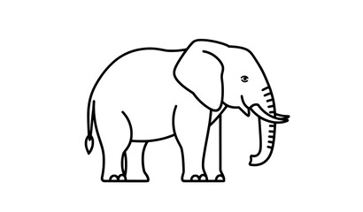 Fototapeta premium Flat elephant vector illustration isolated on white background for wildlife and educational use