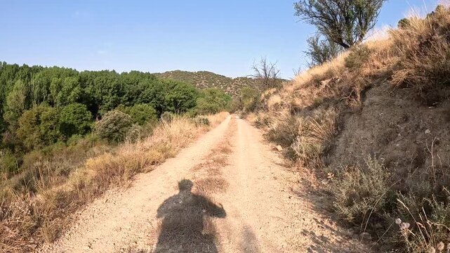 a mountain road leaving Murero in direction to Villafeliche, comarca of Campo de Daroca, province of Zaragoza, Aragon, Spain