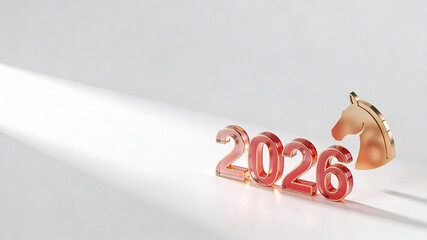 2026 Year of the Horse - Festive New Year Design. Ideal for New Year, future business, and Year of the Horse themes. Copy space.