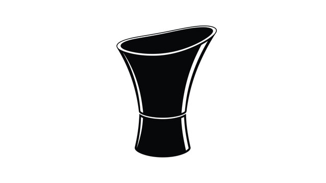 Black silhouette of a jumbo shot glass on a isolated on white background