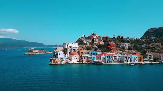 Aerial view of Kastellorizo (Megisti Island) in Greece