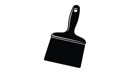 Obraz premium Minimalist black silhouette icon of a versatile spatula tool with a handle, presented as a flat vector graphic on a . isolated on white background