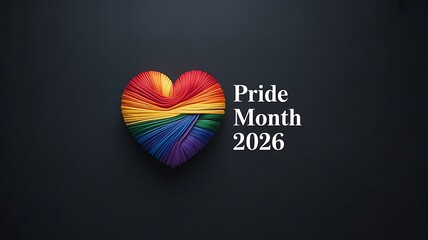 Pride month 2026 celebration with rainbow heart