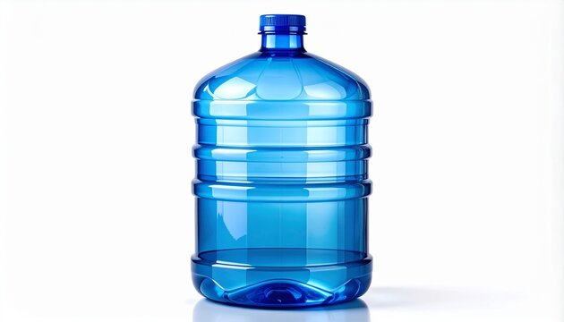 Large blue plastic gallon water bottle with cap, 19 liter (5 gallon) capacity, for water cooler dispenser use.