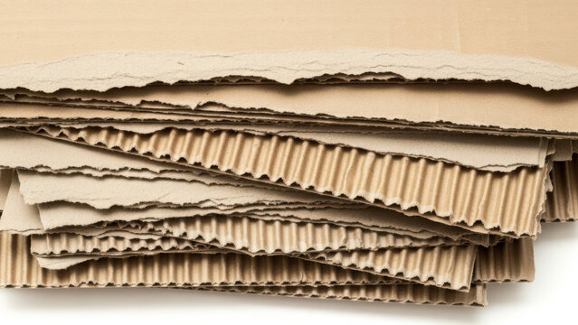 Stack of corrugated cardboard sheets