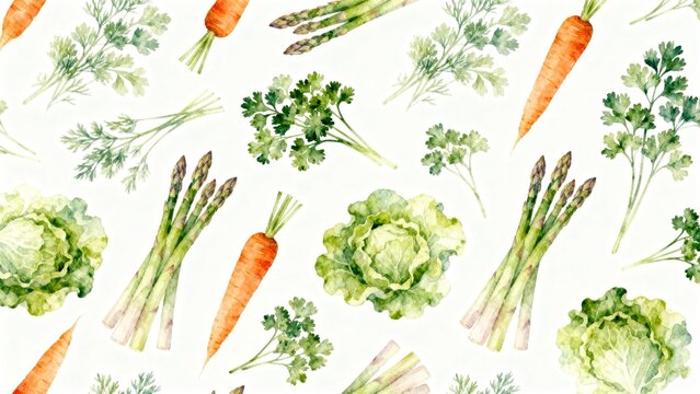 Watercolor vegetable pattern