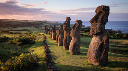 Wide-Angle Cinematic Image of a Procession of Athletes