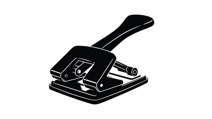Black silhouette of a hole punch on a isolated on white background