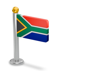 South Africa flag icon representing national identity on a flagpole