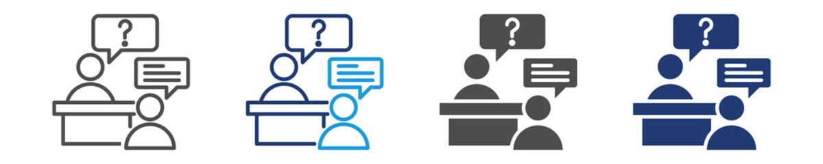 Obraz premium interview icon set multiple style