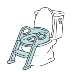 ステップ付き補助便座が設置された洋式トイレのイラスト（トイトレ・子供用便座）