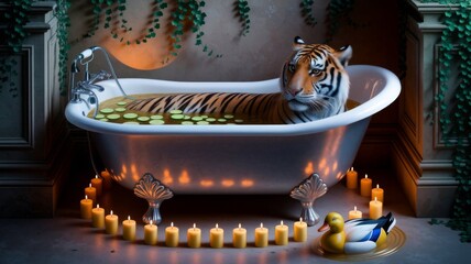 Relaxing Tiger Spa Bath