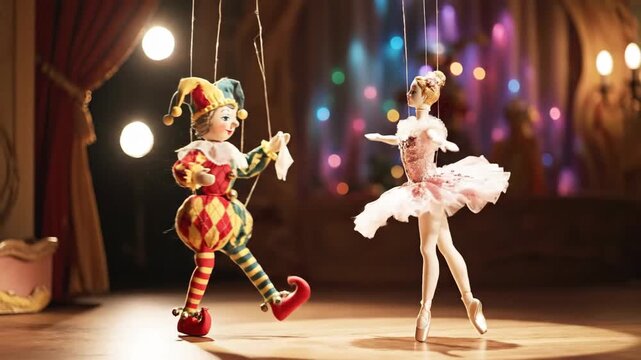 Puppet Show with Ballerina and Jester