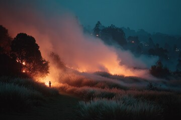 Night Fire. Generative AI