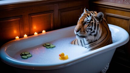 Relaxing Tiger Spa Bath