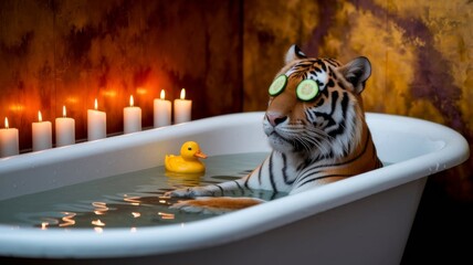 Relaxing Tiger Spa Bath