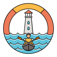 Simple Boat and Lighthouse View