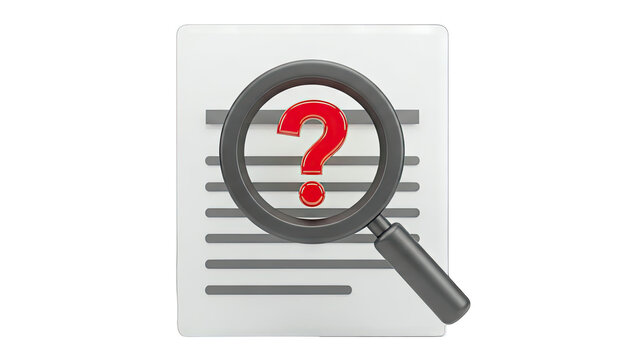 Magnifying Glass Over Question Mark on Document