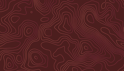 Dark Maroon Topographic Map. Dark Red Topographic Contour Lines Abstract Background