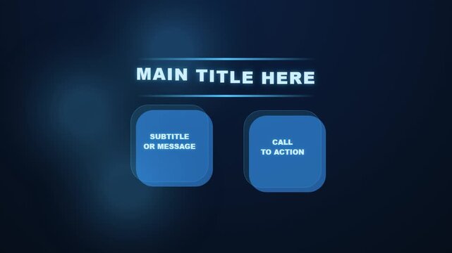 Blue Background with Title and Buttons Template.