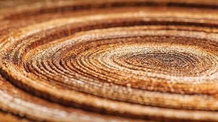 Naklejka premium Microscopic Cross-Section of Tree Stem Showing Detailed Growth Rings and Vascular Structure in Natural Brown and Blue Tones, Ideal for Botany, Dendrology, Biology, and Scientific Educational Concepts