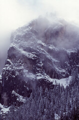 snow covered mountains in winter