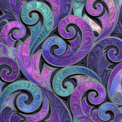 New Zealand Maori Paua Pattern Koru Design