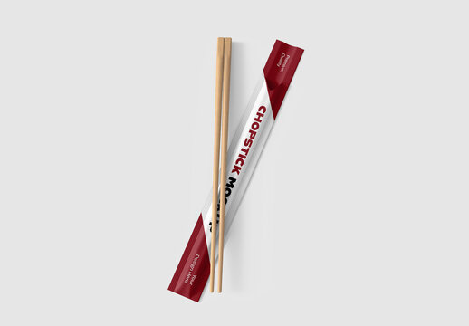 Wooden Chopsticks Mockup