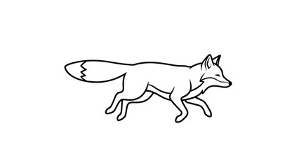 Sleek fox walking in profile view with bushy tail and alert expression