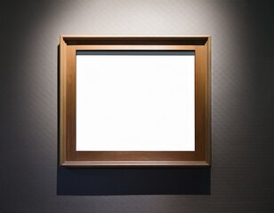 empty frame hanging in art museum wall