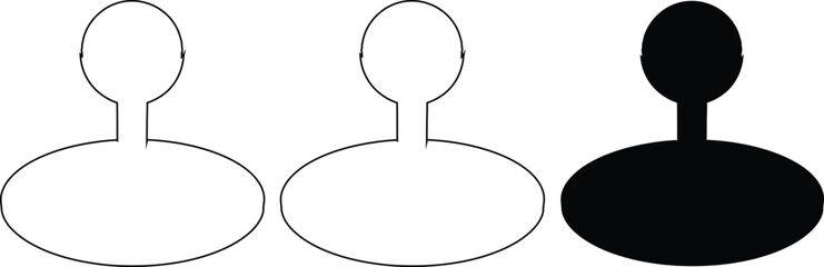 Simple line drawings of people icons in different styles and colors