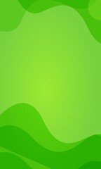 Fototapeta premium Green background wallpaper vector icon abstract wave geometric minimalist design 