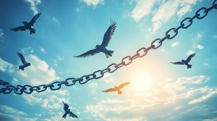 flying birds in the skyFlying Birds in the Open Sky Creating a Peaceful and Inspiring Nature Scene with Wide Blue Horizon, Soft Clouds and Fresh Air Symbolizing Freedom, Travel and Natural Beauty for 