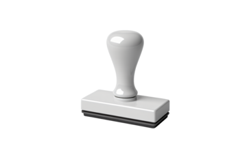 Rubber Stamp in Modern Design with Soft Lighting on White Background for Office Supplies