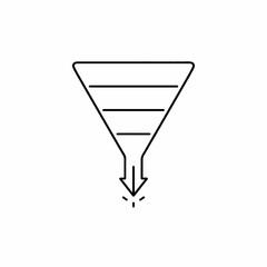 Business Funnel Process Line Icon for Sales and Conversion
