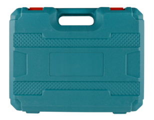 Turquoise plastic tool Box isolated on a transparent background. PNG.