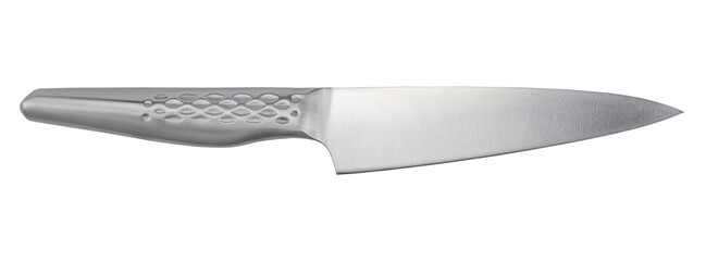 Japanese professional sharp knife isolated on a transparent background. Full depth of field. PNG.