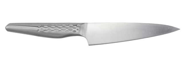 Japanese professional sharp knife isolated on a transparent background. Full depth of field. PNG.