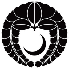 	家紋です。下がり藤に三日月といいます。