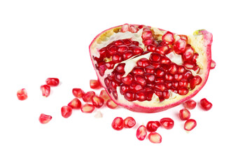 Half of pomegranate, piece and some berries