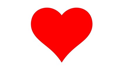 A large red heart on a white background for love and valentines day concepts