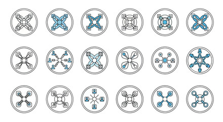 Molecular Structure Icons in Circular Frames.