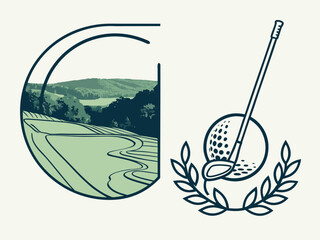 Minimalist Golf Course Logo