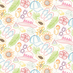 summer playful vector seamless pattern design for textile and packaging