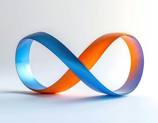 Blue/orange infinity loop on white
