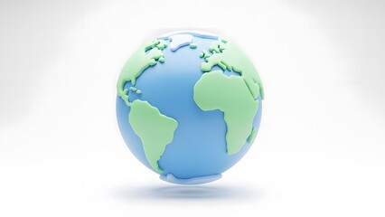 Fototapeta premium 3D illustration of Earth globe with continents and oceans