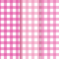 Pink Gingham Seamless Pattern Collection.Checkered Background Set.Minimal Pink and White Plaid Pattern for Textile and prints.