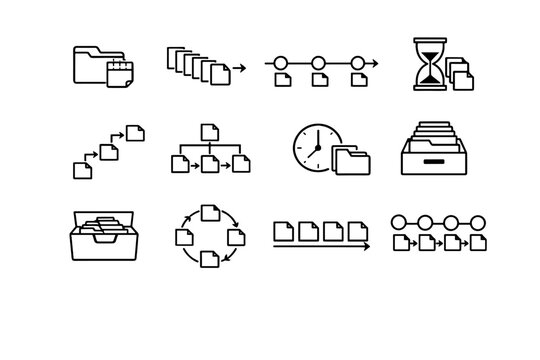 Based vector temporal digital icon archive structure naming file sequence clarity icons