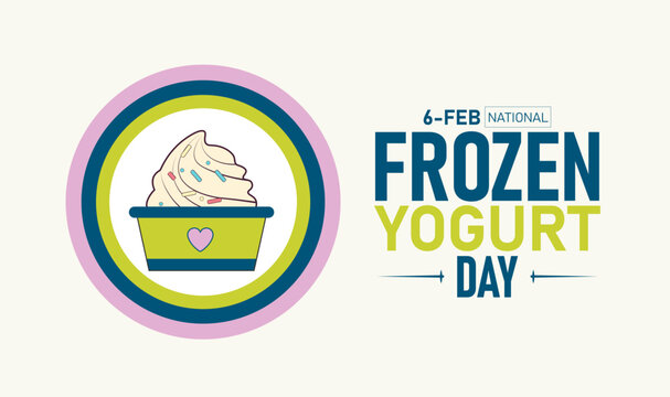 National Frozen Yogurt Day Poster Banner and Background Design Template Featuring Swirled Froyo Cone Berries Granola Toppings Spoon Illustration for February 6 Dessert Celebration Theme