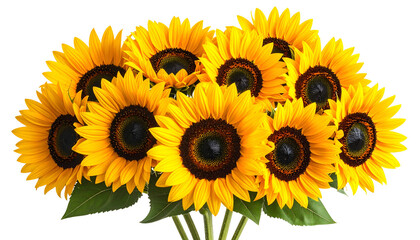 Fototapeta premium A vibrant bouquet of sunny sunflowers, with bright yellow petals and dark centers